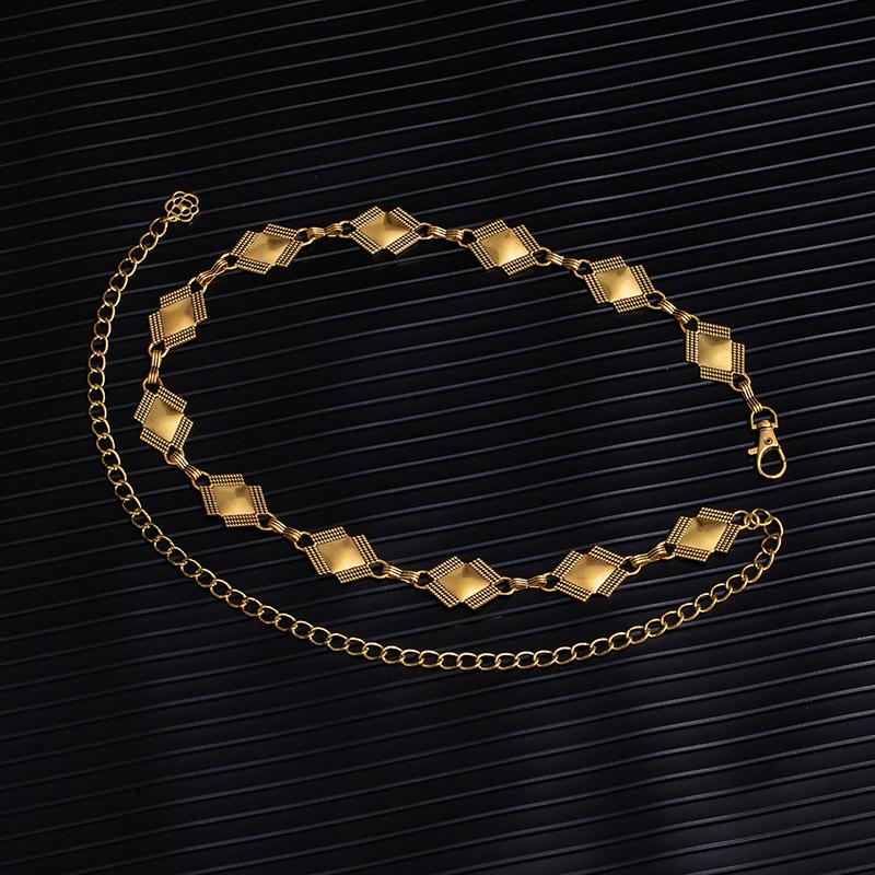 Adjustable Metal Disc Waist Chain Women'S Skirt Accessories Belt Versatile Sweater Chain Bohemian Skinny Waist Seal