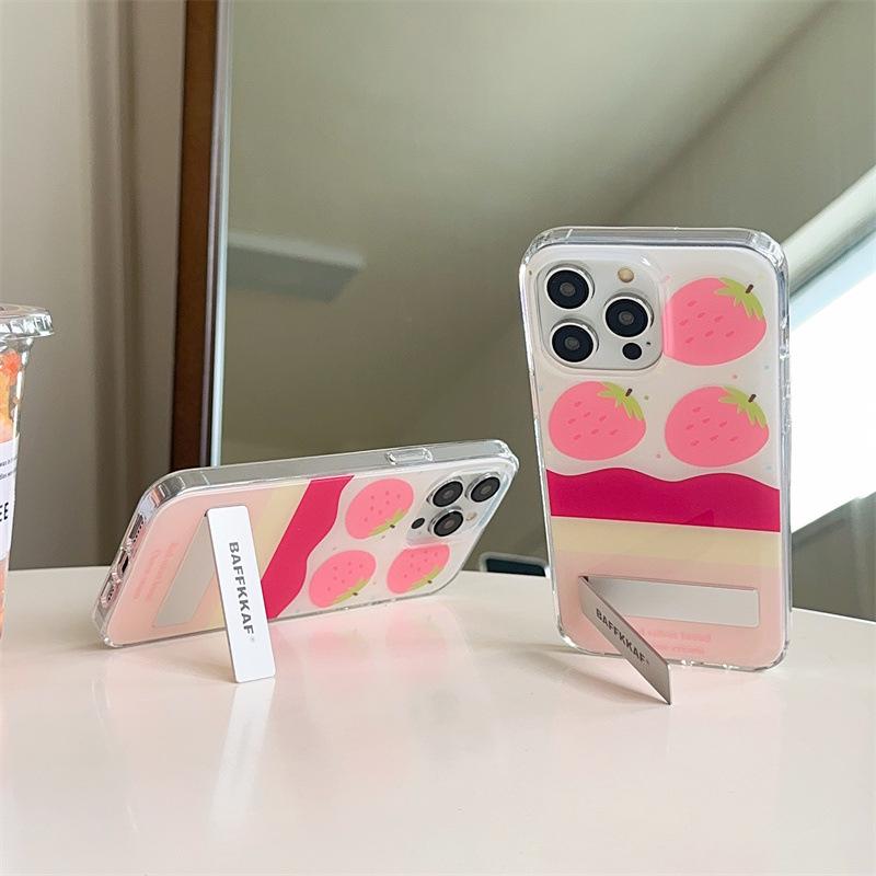 Husa pentru telefon mobil 15Promax: Suport anti-cădere, creativ, invizibil - Design cute Strawberry Girl.