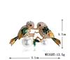 Magpie Couple Animals Paired Brooches Crystal Rhinestone Pearl Pins Luxury High Quality Clothing Badges Accessories For Lady