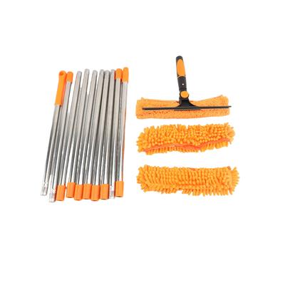 Window Cleaner with Long Pole 2 In 1 Window Cleaner with Long Pole High Efficiency Window Wiper Squeegee for Home Commercial Use