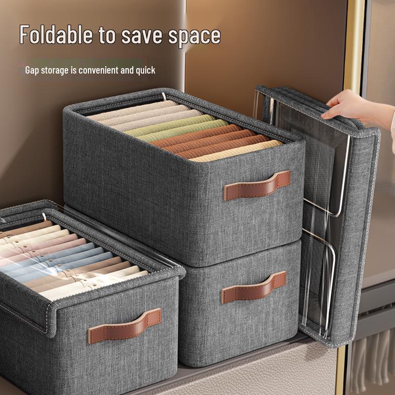 Cationic Steel Frame Wardrobe Storage Box for Clothes and Pants Organizer