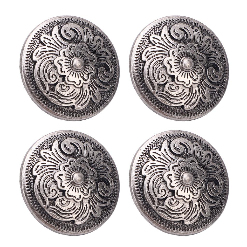 10 Sets Rivet and Screw 32mm Flower Texture Rivets 7mm Crossed Screws for Leather Collar Belt