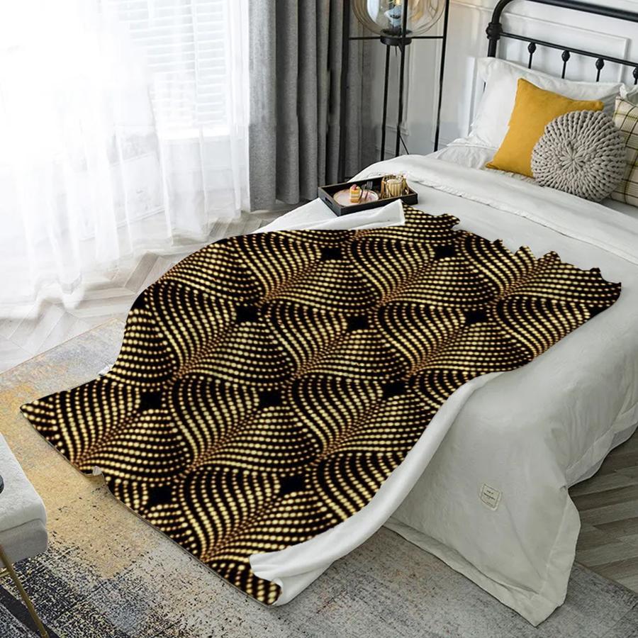 Wavy Pattern Blanket Microfiber Flannel Cover Blanket Bedroom Living Room Sofa Soft And Comfortable Home Decoration