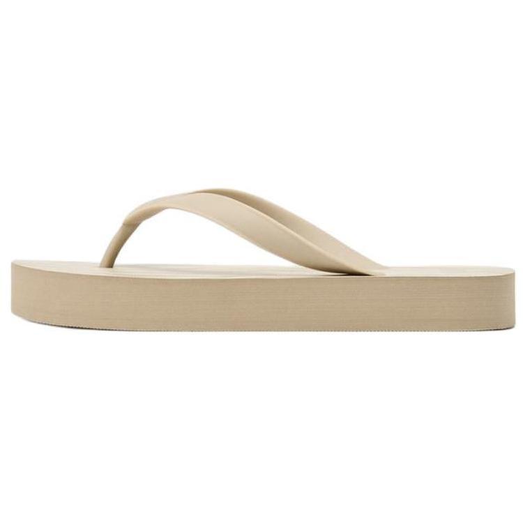 Zara Lightweight Vintage Animal Print Flip Flops Women Footwear Beige 15506510102