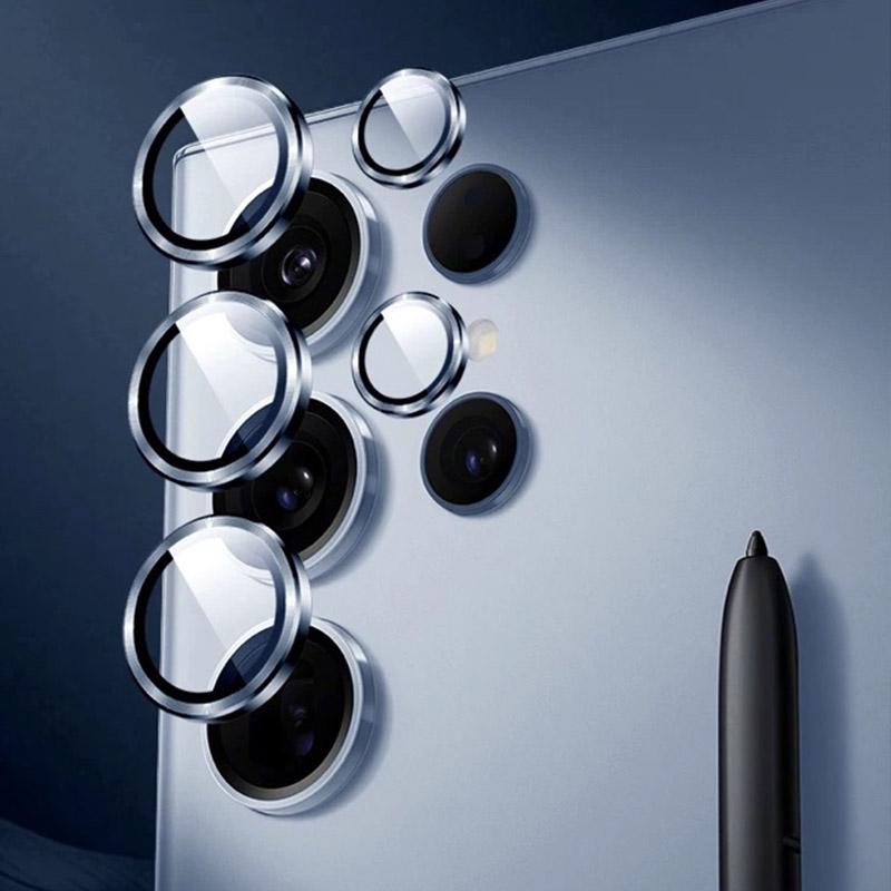 1Set Metal Camera Lens Ring Protector For Samsung Galaxy S26 S25 S24 S23 Ultra Plus Transparent Tempered Glass Rear Lens Cover