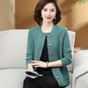 Cardigan a Maglia Grossa Autunno/Inverno per Donne di Mezza Età e Anziane - Girocollo, Manica Lunga, Colore Unito
