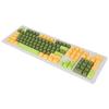 Keyboard Keycaps 107 Key Three Color Translucent Characters Arc Layout Mechanical Keyboard Keycaps Matcha Dark Green