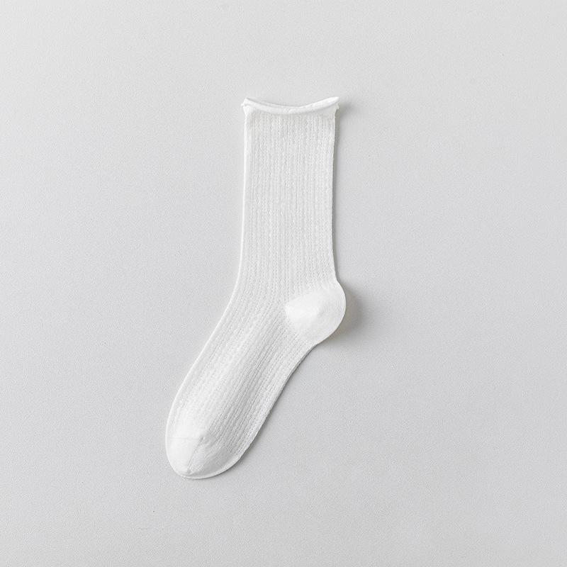 

Breathable Women s Pure Cotton Mid-Calf Mesh Socks - Thin, Loose Fit, Anti-Odor Antibacterial for Summer One Size чистый белый