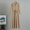 French Knitted A-line Dress & Matching Coat - Women's Slimming Autumn/Winter Woolen Base Layer