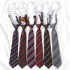 Childrens Tie With Solid Color Striped Check Pattern Polyester For School Uniforms