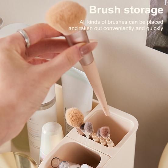 Makeup Organizer with Double Drawers Large Capacity Cosmetic Storage Box Bathroom Countertop Organizer