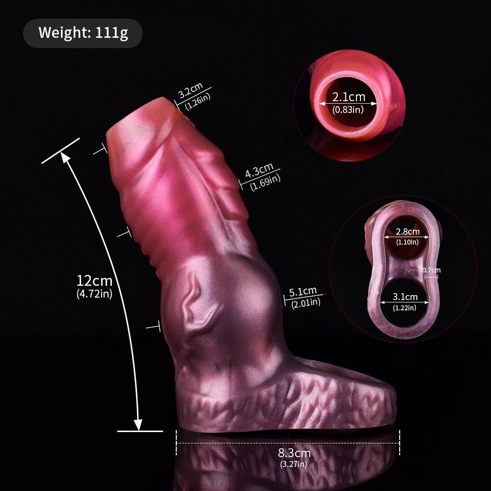 Silicone Penis Sleeve Condom Extender Soft Realistic Dildo Adult Sex Toy for Men Women Pegging Strap On