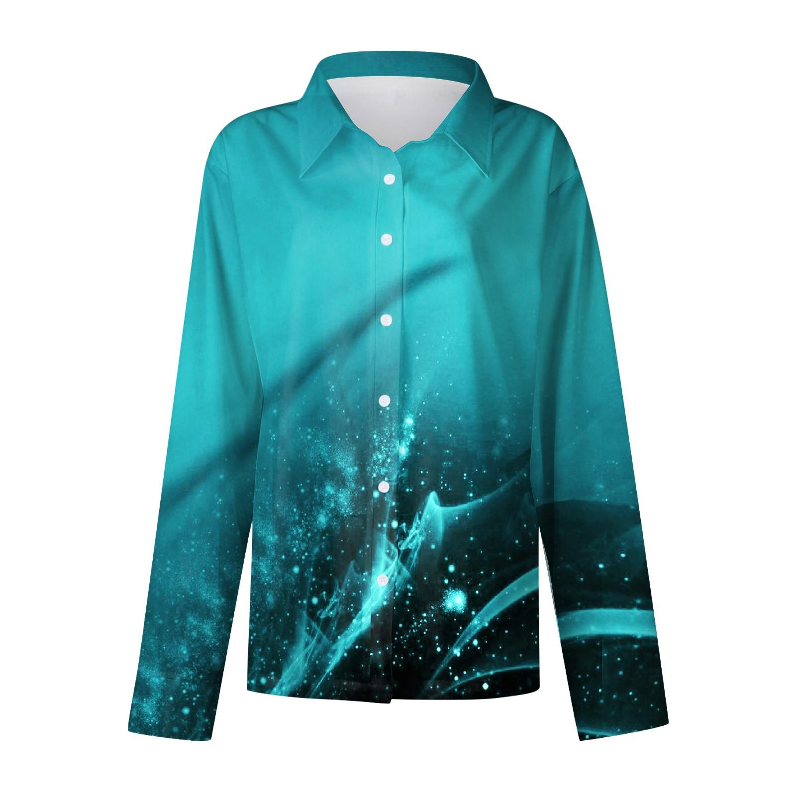 Женская рубашка-блузка с принтом и пуговицами — фото 5