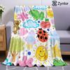 Doodle Kid Cartoon Anime Print Flannel Blanket Soft Warm Throw for Kids Bedroom Sofa Bed Christmas Office Car