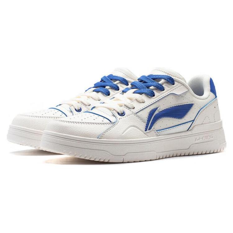 Li Ning Tianji 2.0 Slip Resistant Abrasion Resistant Low Top Skateboard Shoes Women's White Blue AGCT292-1