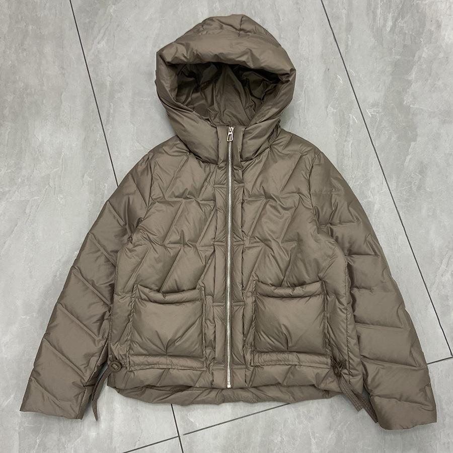 Winter new hooded pressed down jacket women's short loose fashion thin thin small coat
