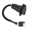 Adaptador de Remolque Conector de Cableado de Enchufe de Luces Plano de 4 Vías a Redondo de 7 Vías con Soporte de Montaje para Vehículos Comerciales