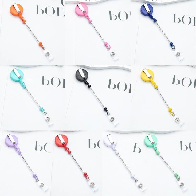 Portable Keychain with Retractable Beaded String Personalized Keyring Accessory