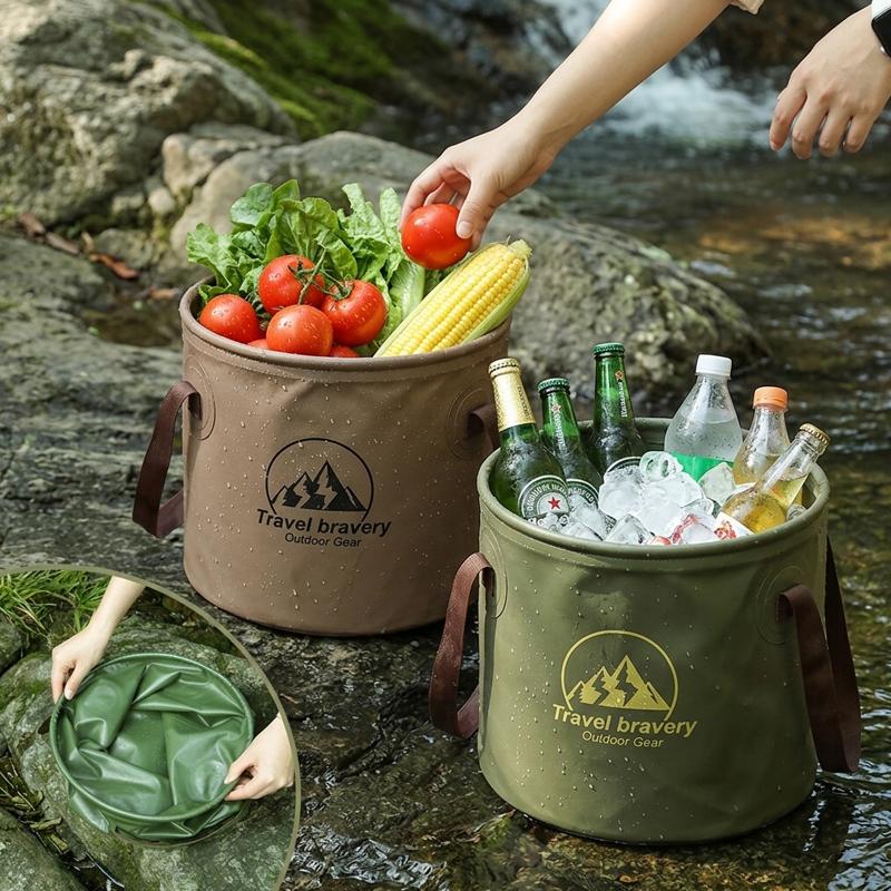 SEAMETAL 10/20L Outdoor Multifunctional Bucket Collapsible Portable Travel Bucket Large Capacity Carrying Bucket Camping Fishing Bucket