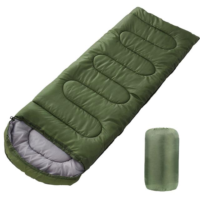 

Спальний мішок-конверт. Дихаючий фланелевий спальний мішок. Вологозахищений із компресійним мішком для 3-х сезонних подорожей. Кемпінг. Походи. 0.7kg армія зелений колір