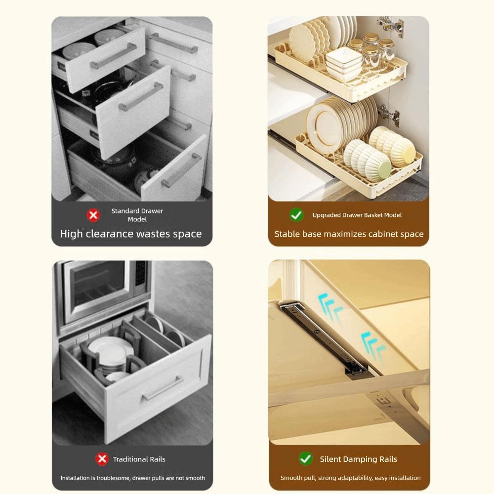 Kunststoff Ausziehbarer Abtropfständer Stanzfreies Aufbewahrungsregal für Schüsseln Praktischer Geschirrspüler für Zuhause