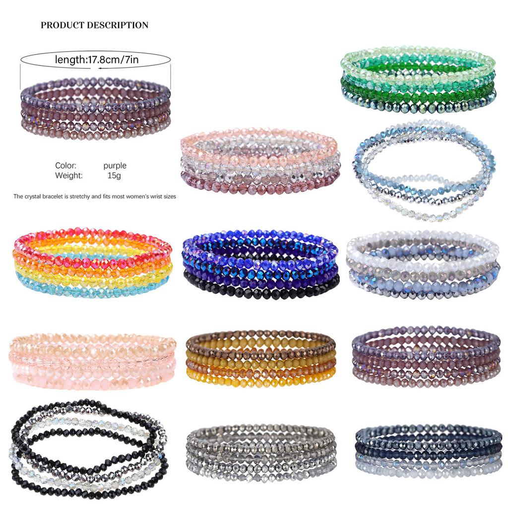 Multilayer Crystal Bead Bracelet for Women Elegant Styles Fashion Jewelry Accessory Special Gifts for Trendy Ladies