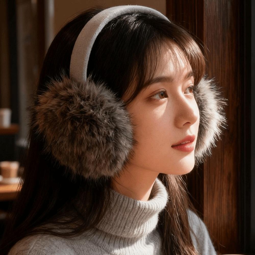 Windproof Ear Protectors Foldable Ear Warmers Fashion Plush Ear Muffs  for Women