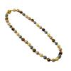 Autumn and Winter New Niche Retro Design Maillard Wind Tiger's Eye Stone Pearl Colored Candy Beaded Magnetic Buckle Necklace