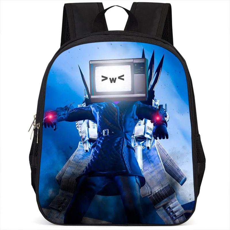 Fashionable Skibidi Toilet Kids Backpack Large Capacity Nylon Bag Unisex Design