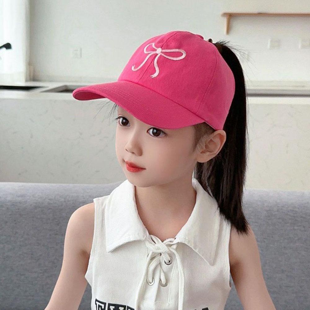 Fashion High Ponytail Kids Boy Girl Sun Hats Quick Drying Baseball Caps Adjustable Travel Caps Children Peaked Hats With Hole