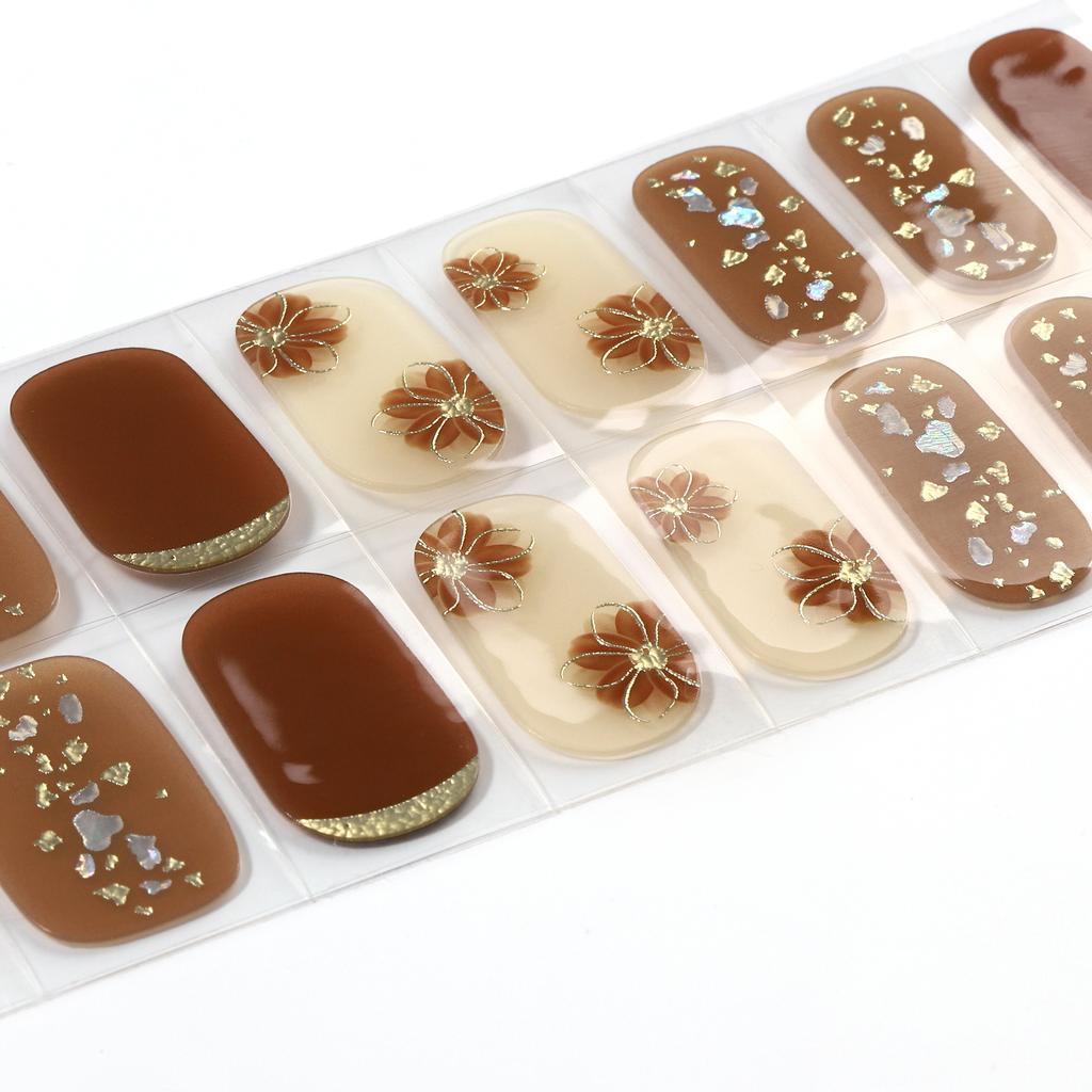 Semi-cured Gel Nail Stickers, Half-baked Nail Stickers, 20 Finger Nail Stickers, Full Stickers