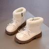 Children's Martin boots winter 2025 new two cotton baby girl leather boots soft sole non-slip girls short boots