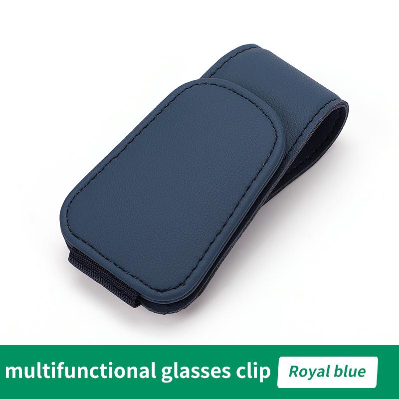 Leather Car Sun Visor Sunglasses & Card Holder with Coin Clip