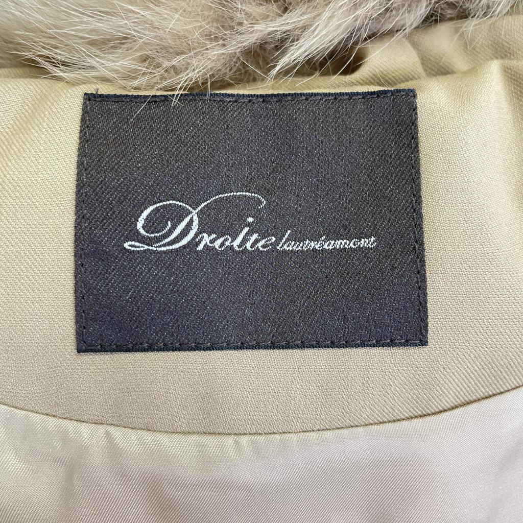 Droite Lautreamont Beige Fox Fur Duffle Short Down Jacket Jacket 2 beigeUsed
