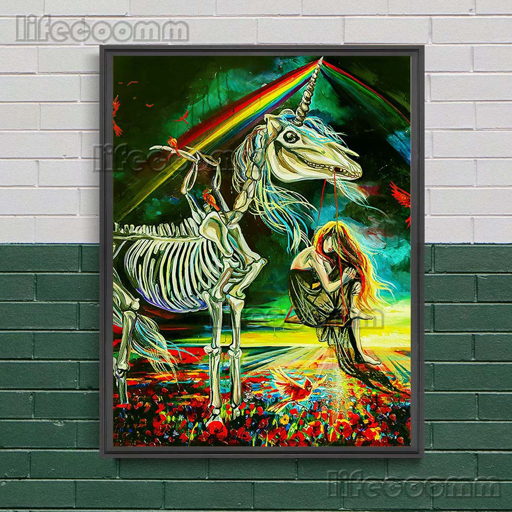 Gotycka Konstelacja Wiedźma Surrealistyczny Wydruk Sztuki Czaszki Dekoracja Ścienna Sztuka Płótno Malowanie Wystrój Domu Straszny De Wicca Plakat Wydruk Bez Ramki