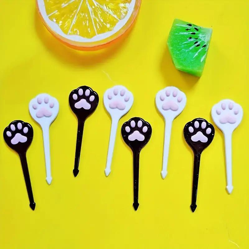 1Pc Cartoon Fruit Cat Claws Christmas For Children Cox Pick Animal Toothpick Mini Cupcake Stick Fruit Cake Dessert Bento Fork