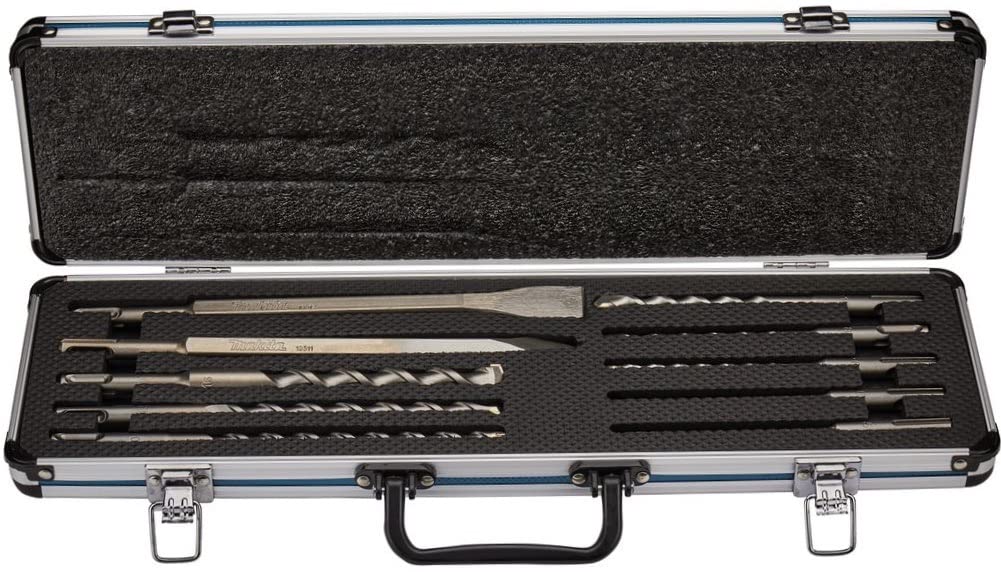Makita Vibration Drill Bit SDS PLUS Chisel Set of 10 Aluminum Case Included Hammer Drill Bit D-70904 [Item]