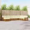 Outdoor Sofa Set with Cushions 8 pcs Natural and Cream
