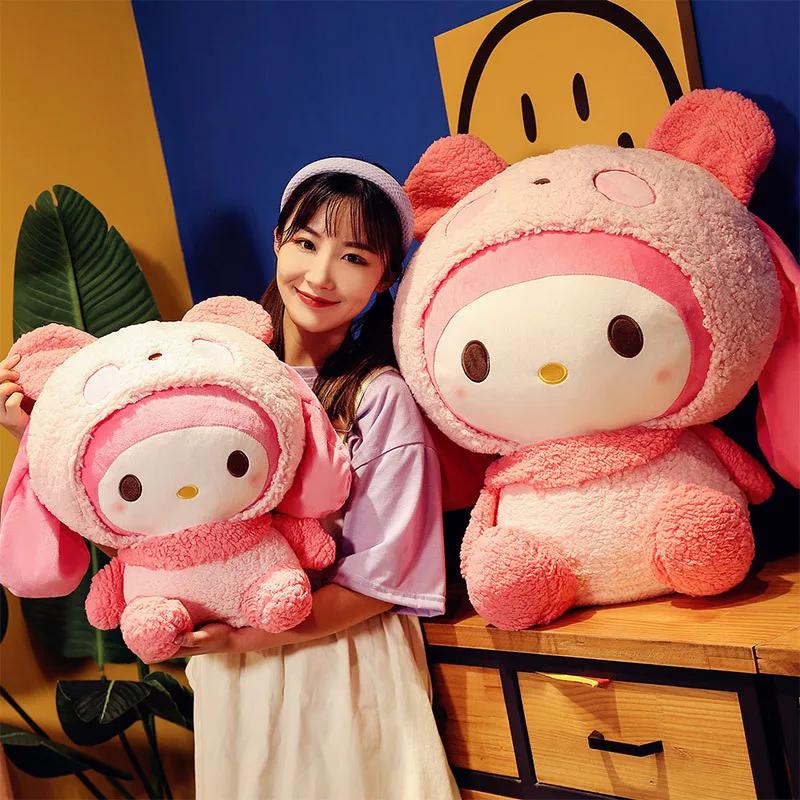 2590cm Cartoon Kawaii Sanrio My Melody Plush Toy Anime Stuffed Animals Cute Plushie Throw Pillow Dolls for Kids Birthday Gifts