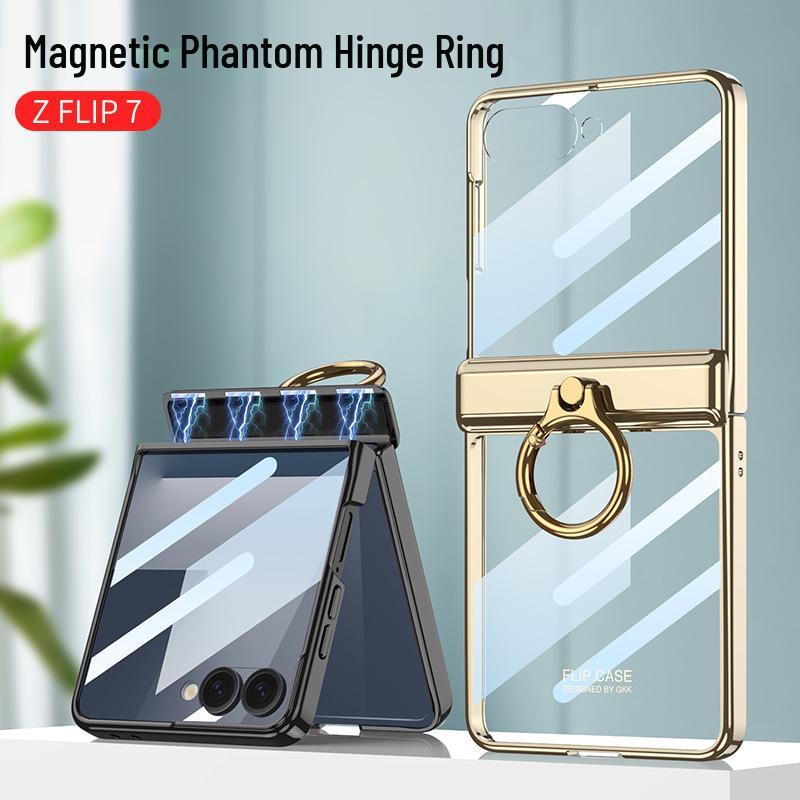 Samsung Z Flip7 Clear Folding Case - Full Coverage, Anti-Fall Protection