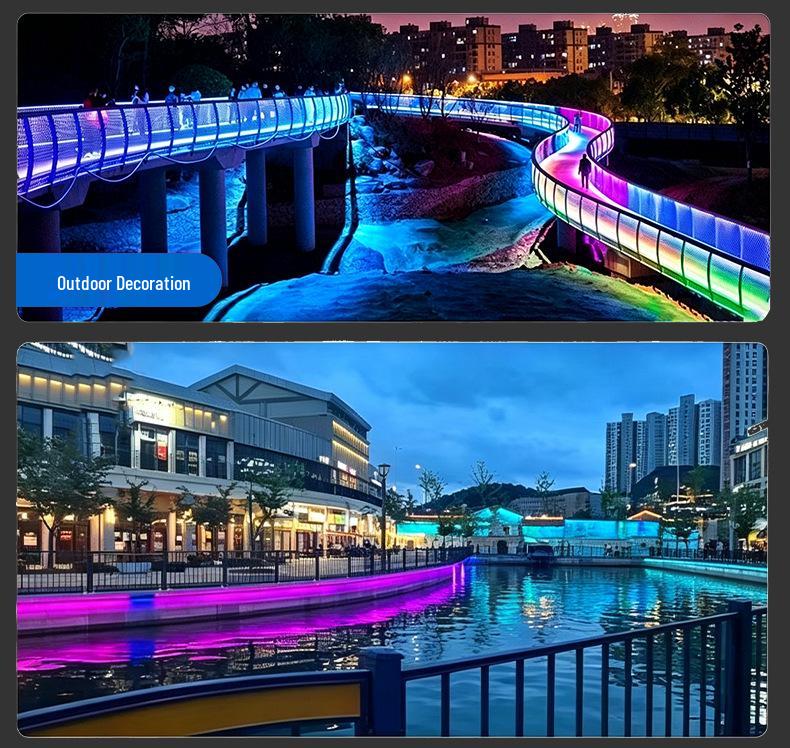 Waterproof Outdoor RGB LED Strip Lights with Remote Control