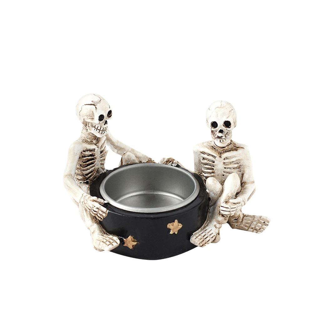 

Ins Halloween Skeleton Candlestick Cartoon Ghost Candle Holder Bedrooms Style 2