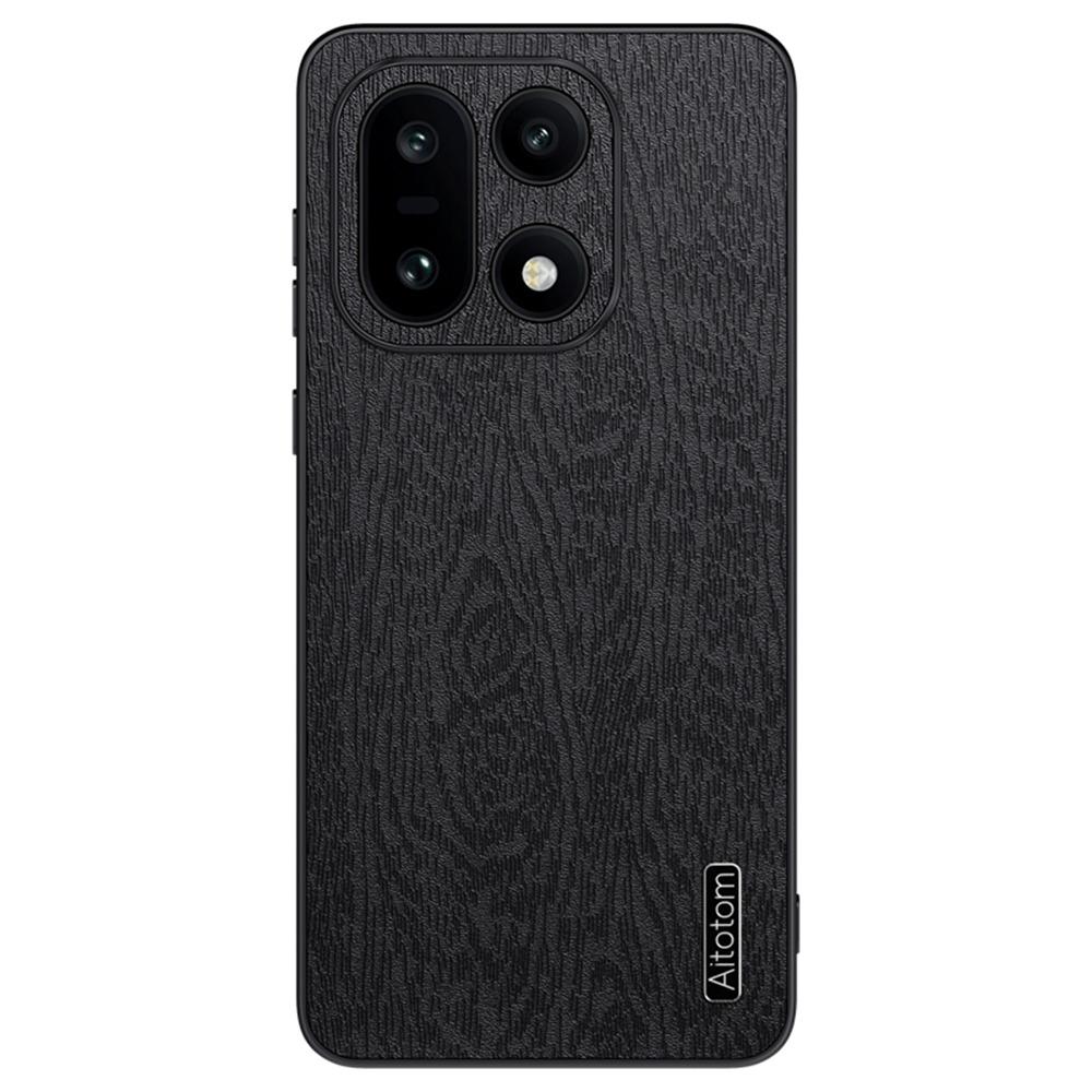 For OnePlus 15 5G Case Wood Texture PU Leather Coated PC TPU Phone Cover