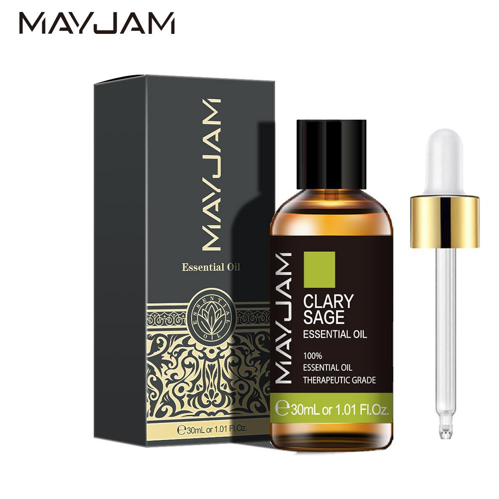 MAYJAM 10ml/30ml/100ml Clary Sage Essential Oil For Aromatherapy Diffusers Air Freshening Body Relieve Skin Care Body Massage Oil