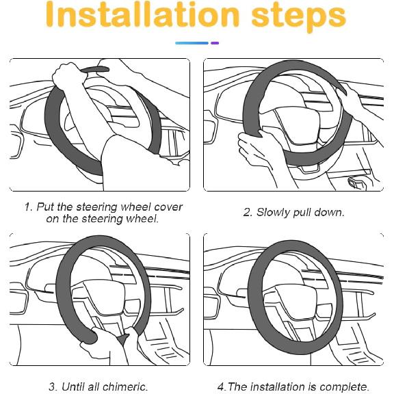 Bling Car Steering Wheel Cover, 15 Inch Rhinestones Soft Leather Elastic Steering Wheel Protector, Sparkly Crystal Diamond For Women Girls, Car