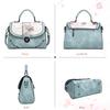 NICOLE & DORIS Retro-Style Women's Waterproof PU Leather Handbag, 2-Way ShoulderCrossbody Bag, Small, with Printed Design, Stands Up, and Studs,