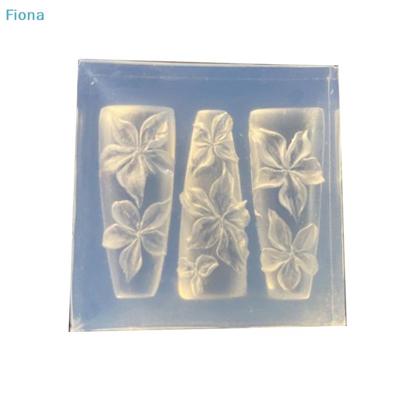 Nail Art Mold 3D Carving Curved Lily Flower Transparent Nail Art Decorations DIY Silicone Template
