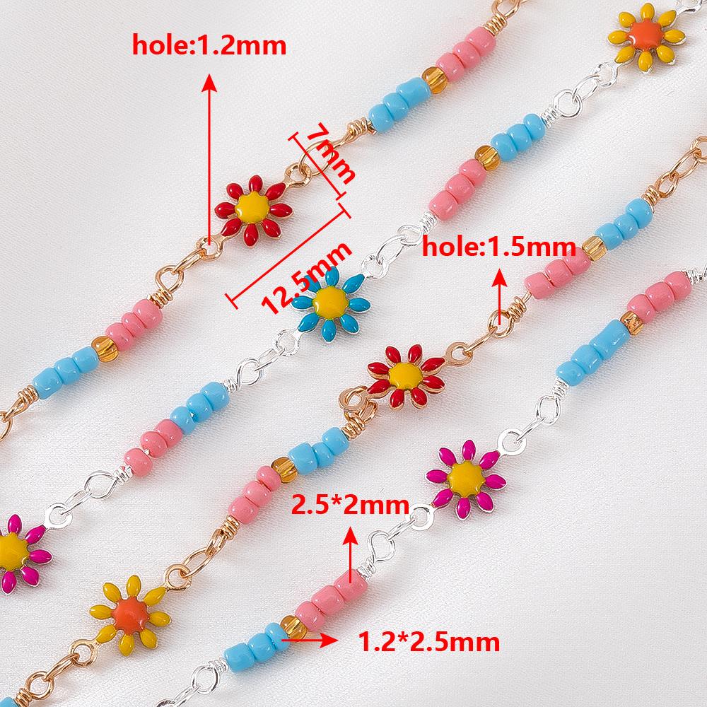 0.5M 1M 2M Bohemian Beach Floral Foot Anklet Chain Bracelet Neckalce Component Fashion Colorful Daisy Jewelry Making Accessories
