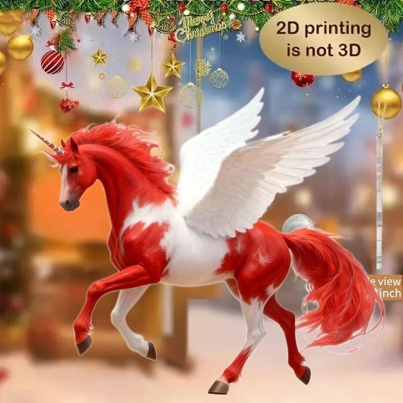 

2D Акриловый Шарм Лошадь Подвеска на Зеркало Заднего Вида Автомобиля Подвеска для Подвешивания на Новогоднюю Елку Домашнее Украшение Новогодний Декор для Вечеринки Подарок A28