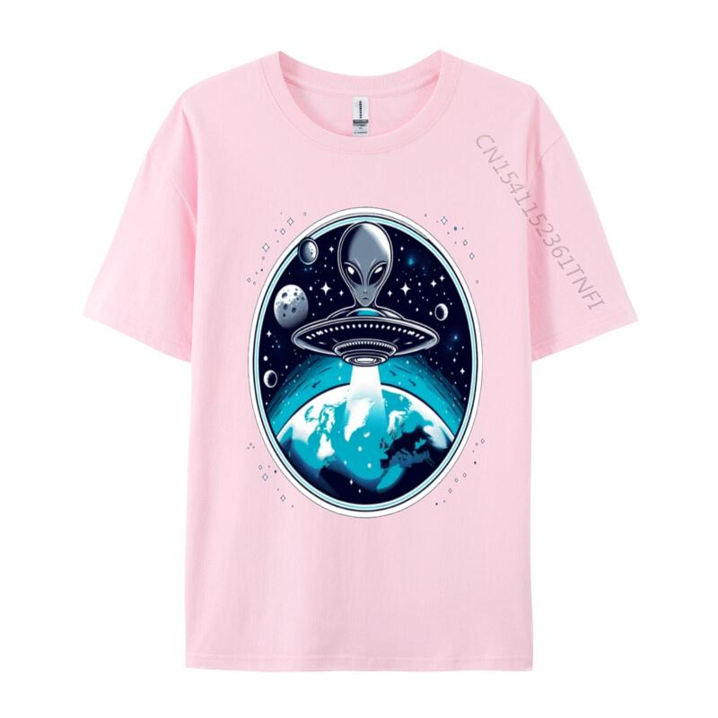 Grey Aliens In A Ufo TShirt T Shirt Brand Custom Cotton Men Tees Casual Loose TeeShirt Man Top Tshirts